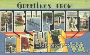 Newport News, VA USA Large Letter Town Unused 