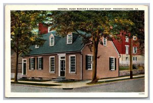Vintage 1920s Postcard General Hugh Mercer's Apothecary Shop, Fredericksburg, VA