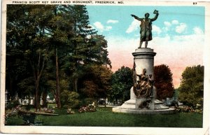 Postcard MD Frederick Francis Scott Key Grave and Monument 1929 K11