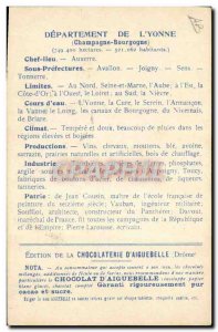 Old Postcard geographical maps of Chocolaterie & # 39Aiguebelle Yonne Clock d...