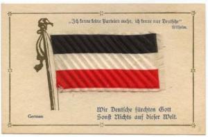 Vintage Attached Silk Flag Post Card, GERMAN