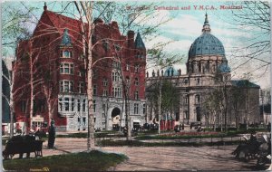 Canada St James Cathedral and YMCA Montreal Quebec Vintage Postcard C150