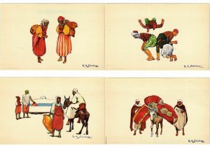 ALGERIA ALGERIE TYPES ARTIST SIGNED SANDOZ Incl. BOOKLET 24 CPA (L2435)