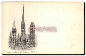 Old Postcard Rouen Arrows of the Cathedral