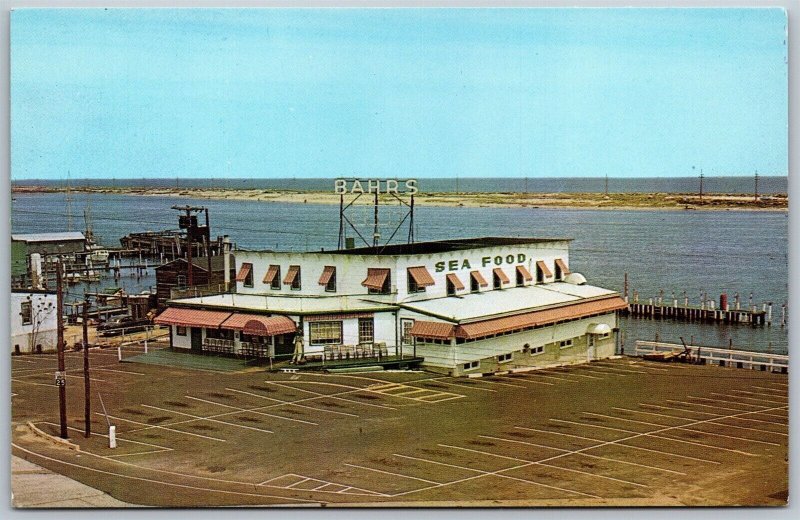 Vtg Highlands New Jersey NJ Bahrs Seafood Restaurant 1950s River View Postcard