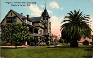 Postcard Hospital Administration Building in Soldiers' Home, California