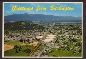 VT Aerial View Greetings From Burlington Vermont Skagit Valley Area Postcard