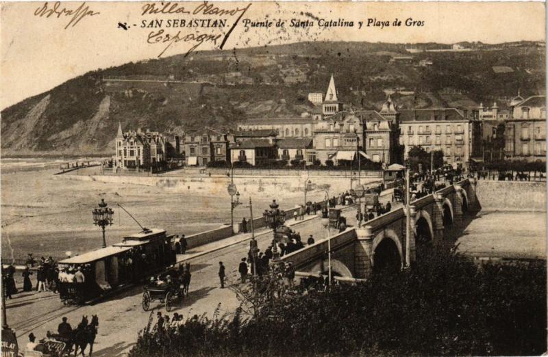 CPA Espagne San Sebastian - Puente de Santa Catalina y Playa de Gros (282491)