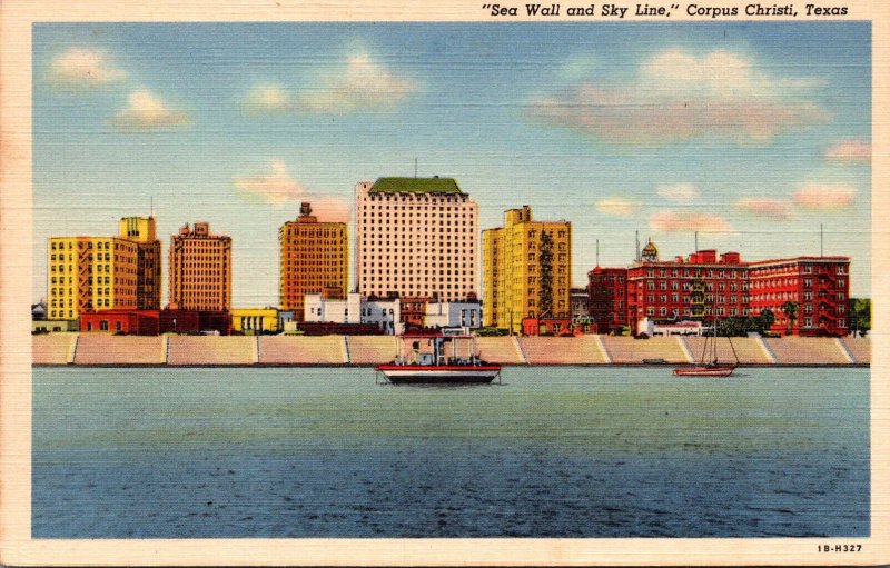 Texas Corpus Christi Sea Wall and Skyline Curteich