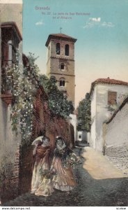 GRANADA, Spain, 1900-10s; La calle de San Bartolome en el Albaicin