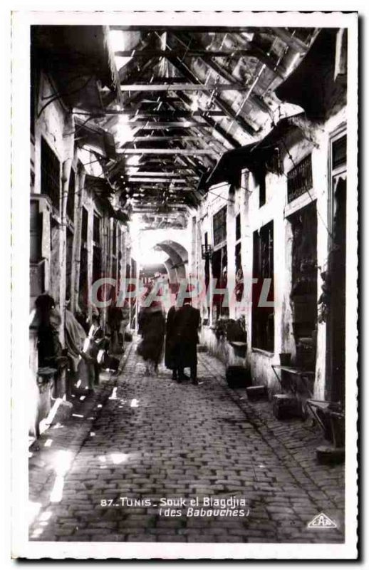 Old Postcard Tunisia Tunis Souk el Biagdjia (the slipper)