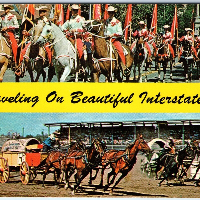 c1960s Sidney, IA ? Rodeo Traveling Interstate 80 Championship Chrome PC A314