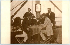 Postcard - The interior of the Paymaster's Tent at Laramie, Wyoming