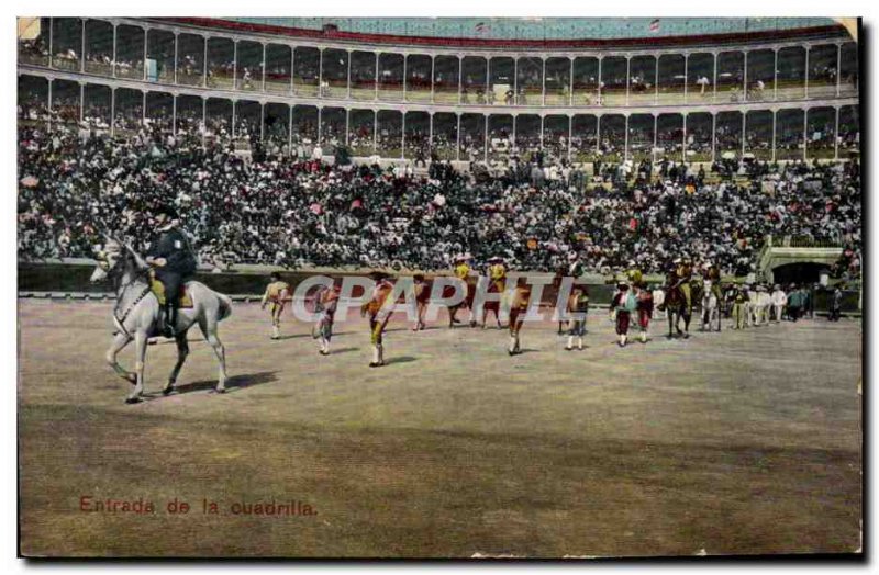 Old Postcard Bullfight Bullfight Entrada of Cuadrilla