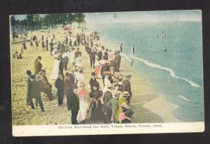 TOLEDO OHIO TOLEDO SWIMMING BEACH BATHERS VINTAGE POSTCARD 1908 HOYTVILLE OH