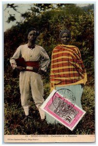 c1910 Gunner and his Ramatoa Diego Suarez Antsiranana Madagascar Postcard