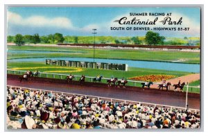 Postcard Summer Racing Centennial Park Denver Colorado