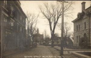 Rockland ME School Street c1910 Real Photo Postcard