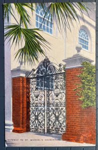 Vintage Postcard 1930-1945 St. Michael's Churchyard, Charleston, South Carolina