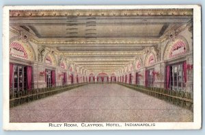 Indianapolis Indiana IN Postcard Riley Room Claypool Hotel Interior 1934 Vintage