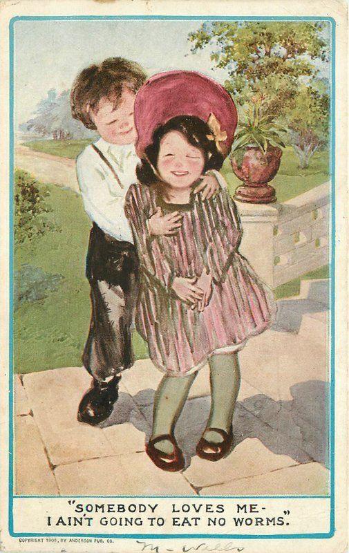 Artist impression Boy & Girl 909 OAKLAND CALIFORNIA postcard 5337