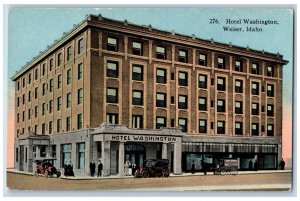 Weiser Idaho ID Postcard Hotel Washington Building Exterior Roadside c1910's