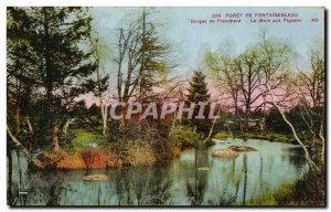 Old Postcard Foret De Fontainebleau Gorges Franchard La Mare aux Pigeons