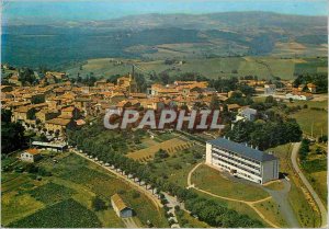 Modern Postcard Le Bois d'Oingt (Rhone) Vue Generale in Foreground The House ...