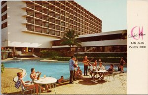 Caribe Hilton San Juan Puerto Rico Pool Musicians Advertising c1962 Postcard H33