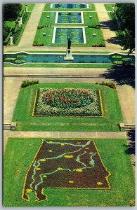 Vtg Birmingham Alabama AL Woodrow Wilson Park Garden Map 1950s View Postcard