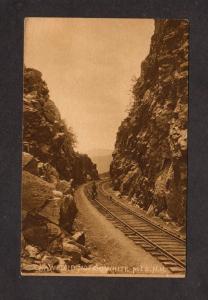 NH Crawford Notch Railroad Train Tracks White Mountains New Hampshire Postcard