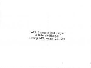 Paul Bunyan and Babe - Bemidji, Minnesota, camera photograph