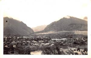 Hawaii Aerial View Mountains Real Photo RPPC Postcard