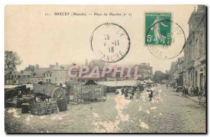 Postcard Old Brecey Channel Place du Marche