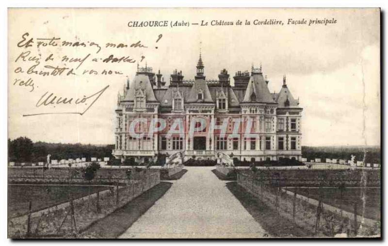 Old Postcard Chaource Chateau De La Cordeliere Main Facade