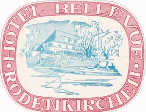 Germany Rodenkirche Hotel Bellevue Vintage Luggage Label sk3745
