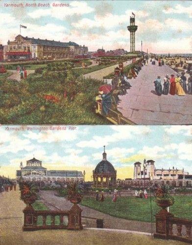 Great Yarmouth Norfolk Wellington Beach Pier Gardens Postcard Bundle