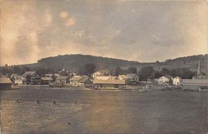 New Brunswick Canada Railroad Station Town View Real Photo Postcard