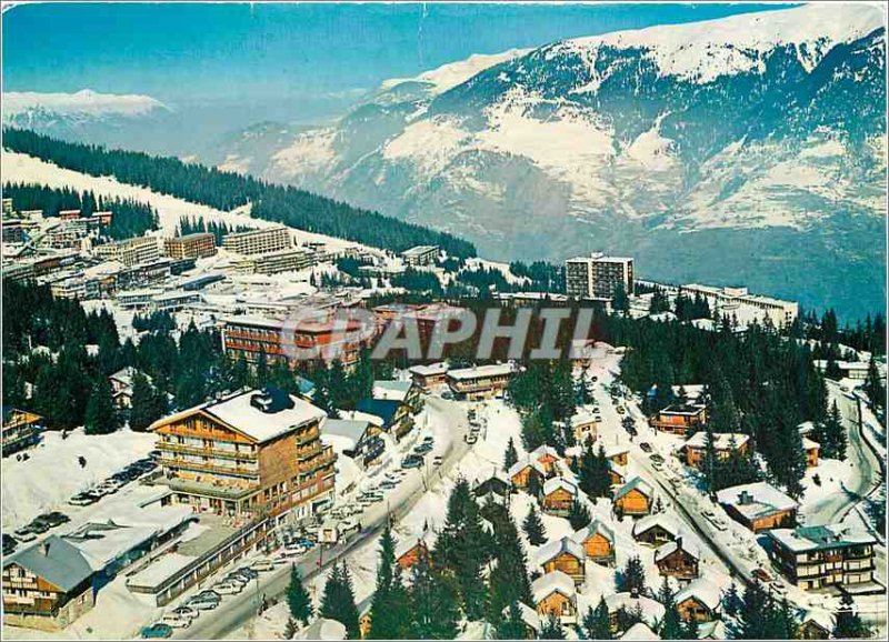 Postcard Modern Courchevel Savoie Aerial Partial view of the resort