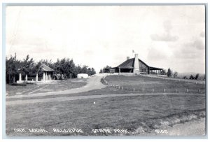 1948 View Of Oak Lodge Bellevue State Park Illinois IL RPPC Photo Postcard