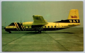 Airplanes~Guernsey Airlines Handley Page Herald On The Ground~Vintage Postcard