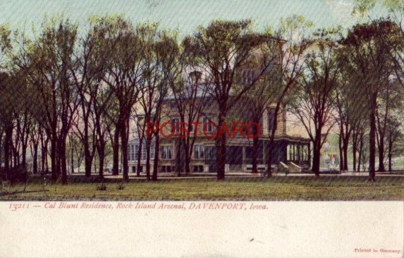 pre-1907 CAL BLUNT RESIDENCE, ROCK ISLAND ARSENAL, DAVENPORT, IOWA