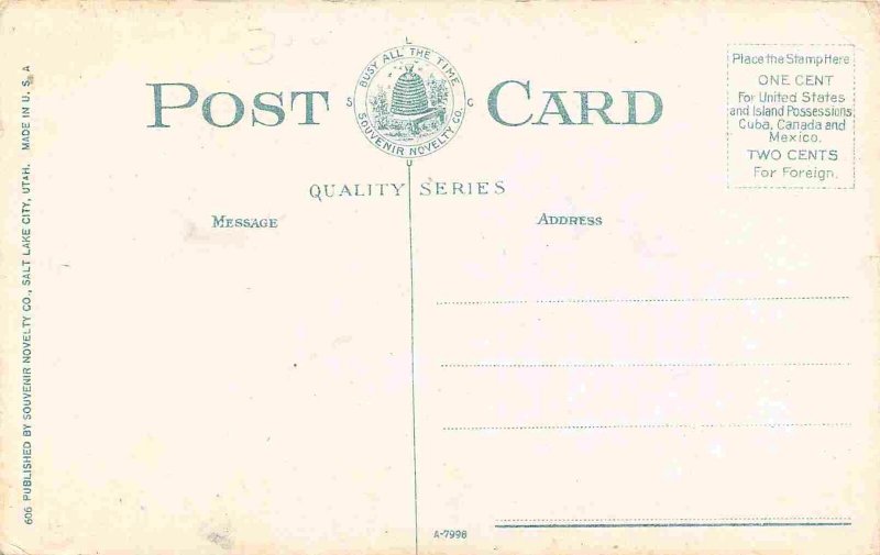 Masonic Temple Salt Lake City Utah 1910c postcard