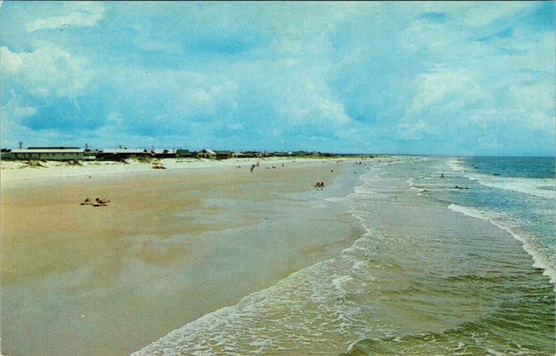 Pawleys Island Beach Ocean Scene Waves South Carolina Chrome VTG Postcard 