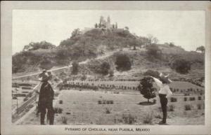 Pyramid Cholulu Near Puebla Mexico c1915 Postcard - Advertising on Back