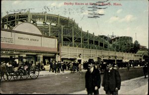 Revere Beach Massachusetts MA Derby Races Horse Racing c1910 Postcard