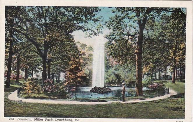 Virginia Lynchburg Fountain In Miller Park Curteich