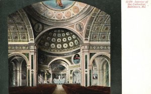 Vintage Postcard Interior Of The Cathedral Parish Church Baltimore Maryland MD