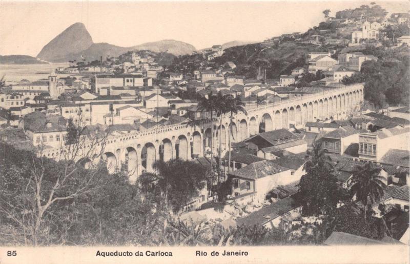 RIO DE JANEIRO BRAZIL~AQUEDUCTO da CARIOCA~A RIBEIRO #85 POSTCARD 1910s