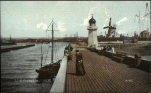 Littlehampton Sussex Lighthouse & Pier c1910 Postcard